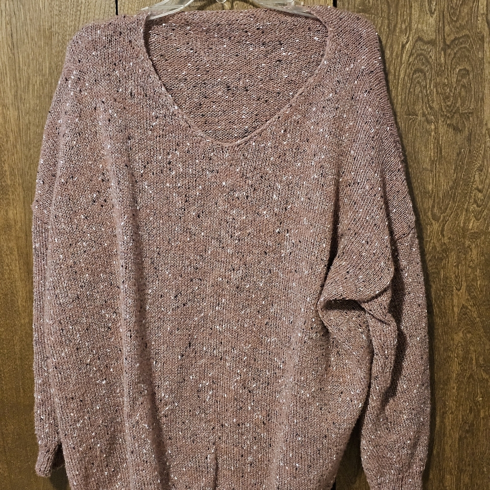 Women's Speckled Knit Sweater - Pink
